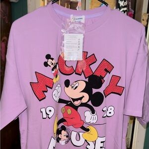 Lilac color Mickey Mouse shirt with bling bling sequins